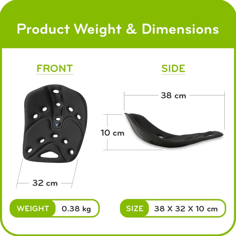 BackJoy SitSmart Relief UpRight Posture Seating Correction Fabric Black BJCAM001 - SuperOffice