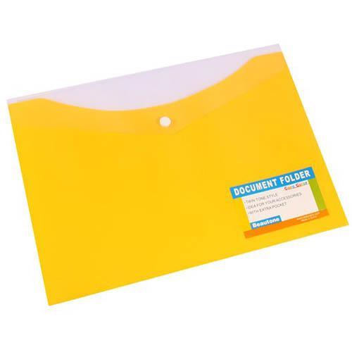 Bantex Document Folder Button Closure A4 Banana 100851838 - SuperOffice