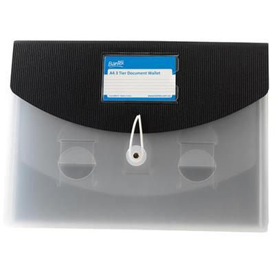 Bantex Document Wallet 3 Tier 325 X 225Mm Black 100851754 - SuperOffice