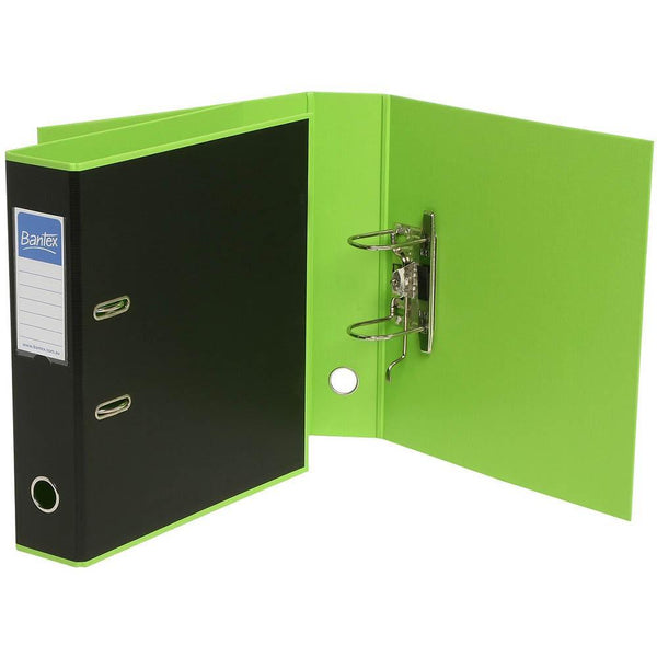 Bantex Duet Lever Arch File 70Mm A4 Black And Lime 100851781 - SuperOffice