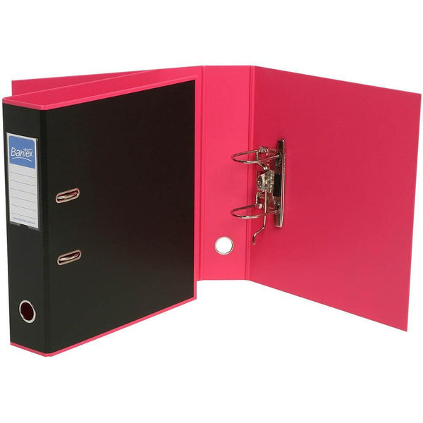 Bantex Duet Lever Arch File 70Mm A4 Black And Pink 100851782 - SuperOffice