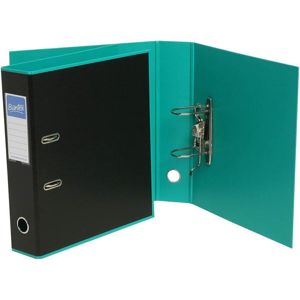 Bantex Duet Lever Arch File 70Mm A4 Black And Turquoise 100851783 - SuperOffice