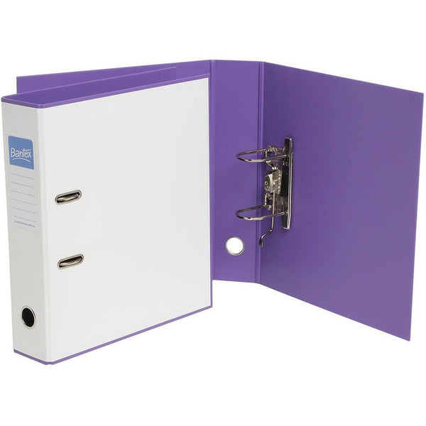 Bantex Duet Lever Arch File 70Mm A4 White And Lilac 100851784 - SuperOffice