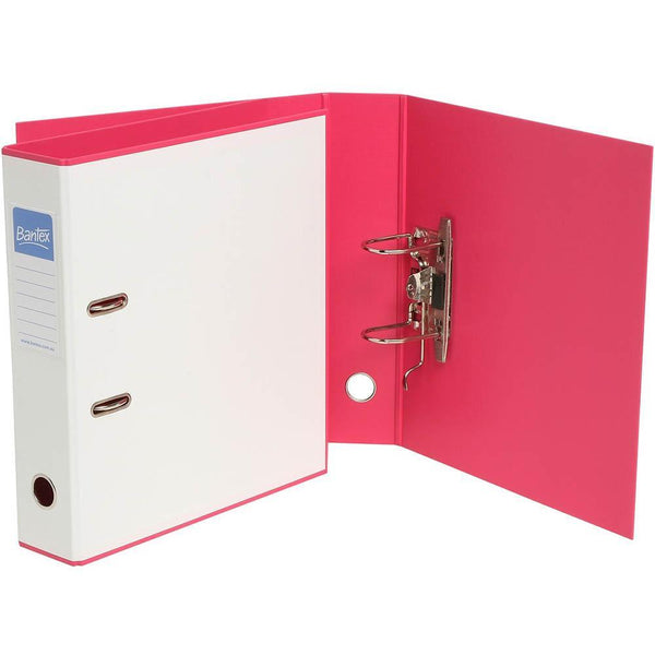 Bantex Duet Lever Arch File 70Mm A4 White And Pink 100851786 - SuperOffice