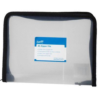 Bantex Gusset Zipper File A5 Black/Clear 100851752 - SuperOffice