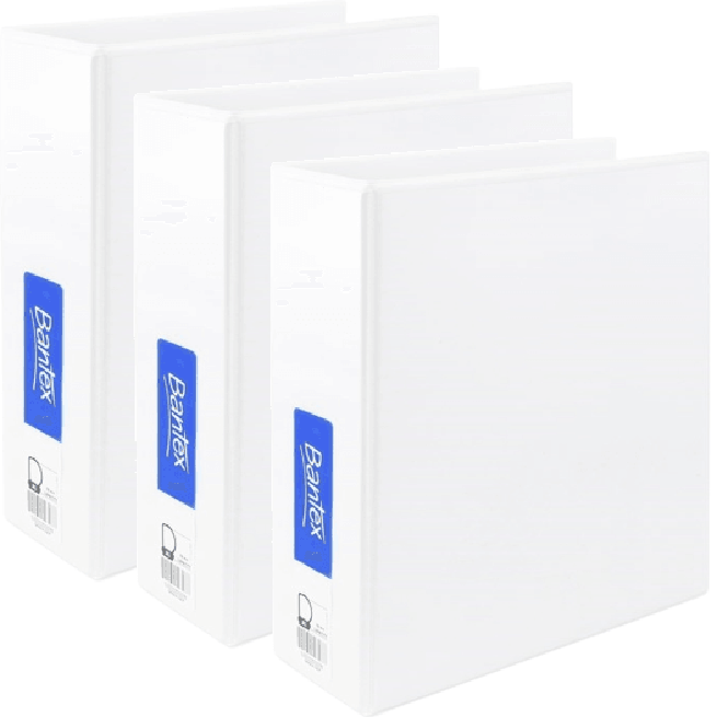 Bantex Insert Ring Binder 2D 50mm A5 White Folder Pack 3 100851560 (3 Pack) - SuperOffice