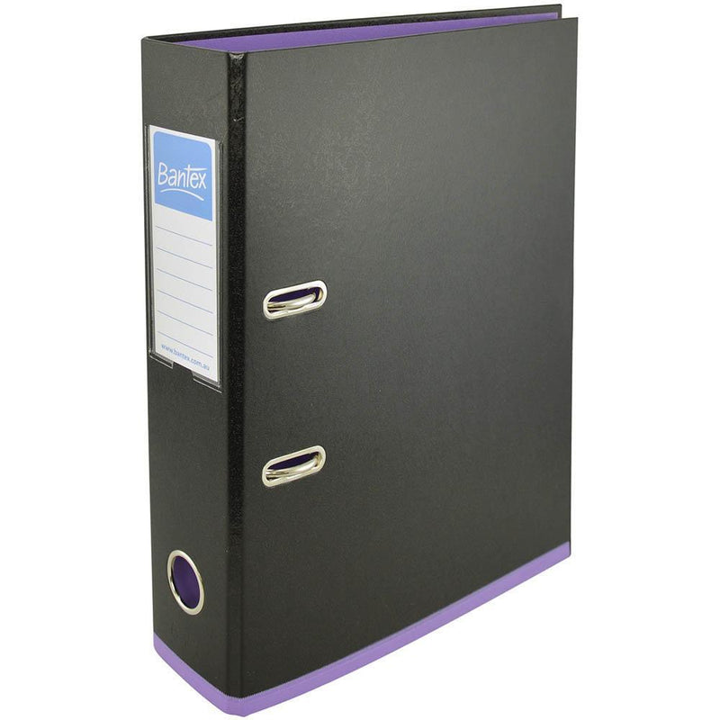 Bantex Lever Arch File 70Mm A4 2 Tone Black And Lilac 100851502 - SuperOffice