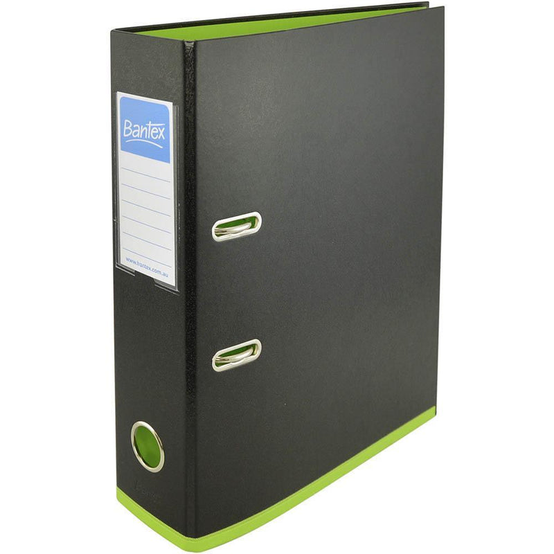 Bantex Lever Arch File 70Mm A4 2 Tone Black And Lime 100851501 - SuperOffice
