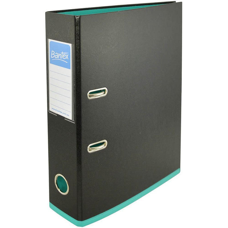 Bantex Lever Arch File 70Mm A4 2 Tone Black And Turquoise 100851503 - SuperOffice