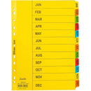 Bantex Manilla Index Divider Jan-Dec Tab A4 White 100851727 - SuperOffice