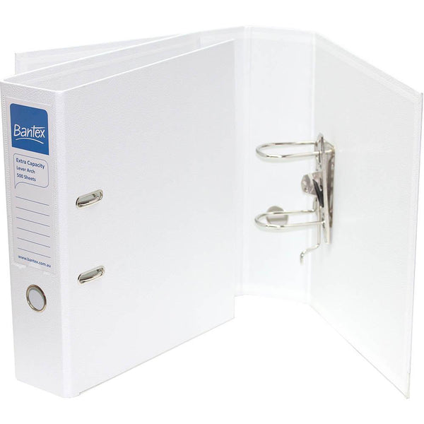 Bantex Pp Extra Capacity Lever Arch File 70Mm A4 White 100851794 - SuperOffice