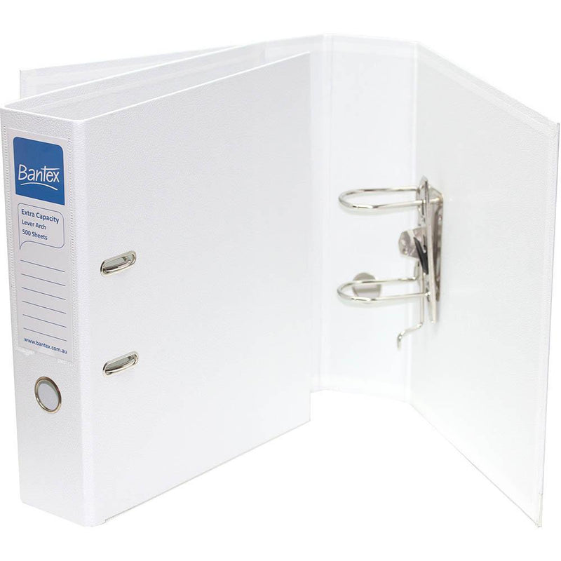 Bantex Pp Extra Capacity Lever Arch File 70Mm A4 White 100851794 - SuperOffice