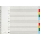 Bantex PP Index Divider 1-10 Tab Landscape A3 Coloured 10 Pack 400135583 (10 Pack) - SuperOffice