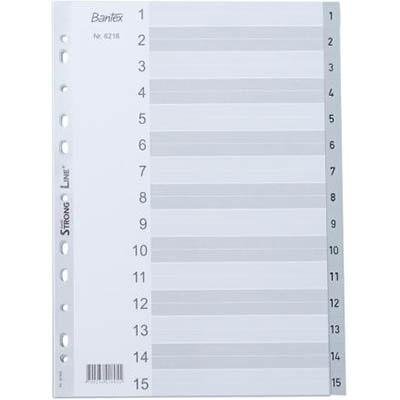 Bantex Pp Index Divider 1-15 Tab A4 Grey 100204671 - SuperOffice