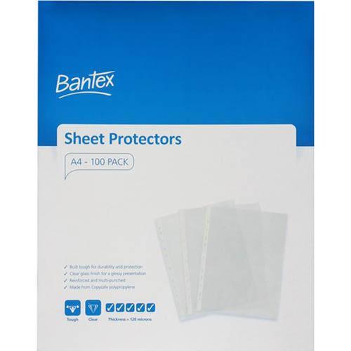 Bantex Tough Sheet Protectors 120 Micron A4 Clear Box 100 100855047 - SuperOffice