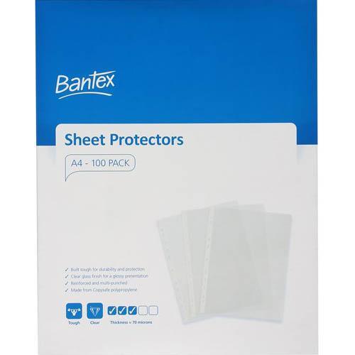 Bantex Tough Sheet Protectors 70 Micron A4 Clear Box 100 100851544 - SuperOffice
