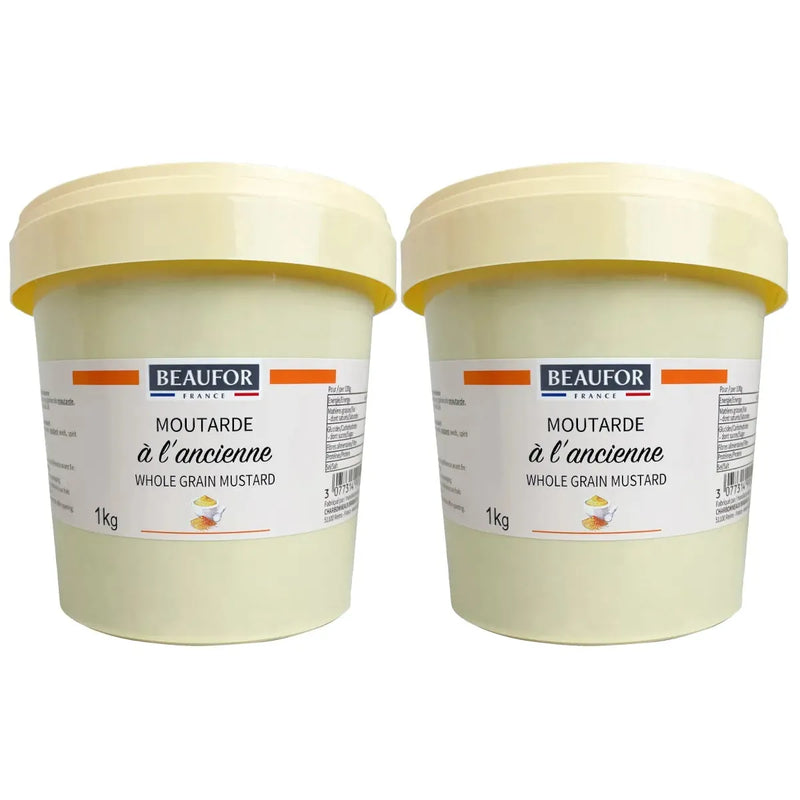 Beaufor French Wholegrain Mustard Bucket 1kg 2 Pack DM021 - SuperOffice