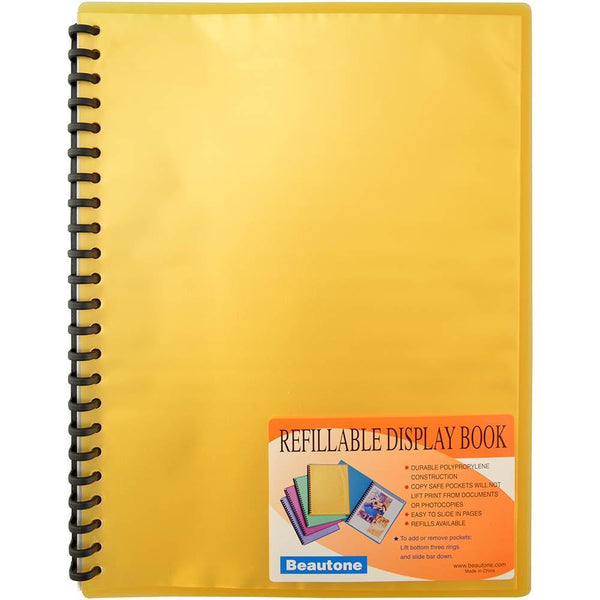 Beautone Cool Frost Display Book Refillable 20 Pocket A4 Orange 100851937 - SuperOffice