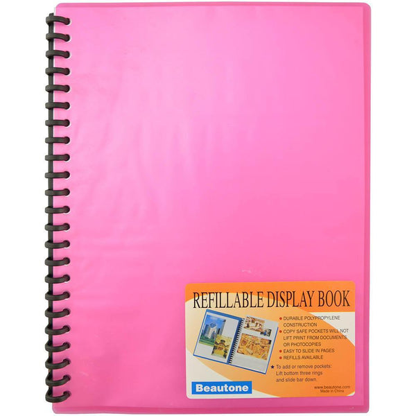 Beautone Cool Frost Display Book Refillable 20 Pocket A4 Red 100851940 - SuperOffice