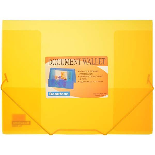 Beautone Cool Frost Document Wallet A4 Transparent Orange 100851900 - SuperOffice