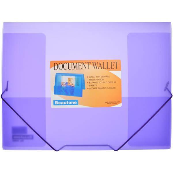 Beautone Cool Frost Document Wallet A4 Transparent Purple 100851901 - SuperOffice