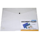 Beautone Deluxe Document Folder Button Closure A3 Clear 100851891 - SuperOffice