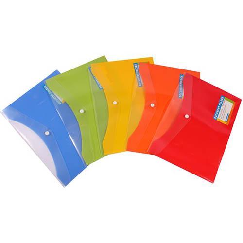Beautone Document Folder Button Closure A4 Assorted Carton 10 100851839 - SuperOffice