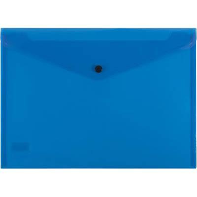 Beautone Document Folder Button Closure A4 Transparent Blue 100851892 - SuperOffice