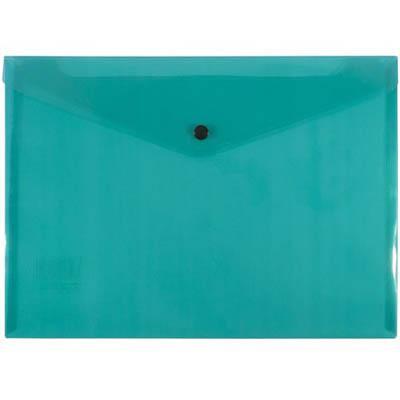 Beautone Document Folder Button Closure A4 Transparent Green 100851895 - SuperOffice