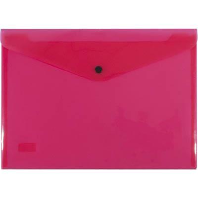Beautone Document Folder Button Closure A4 Transparent Red 100851897 - SuperOffice