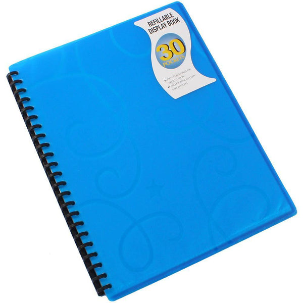 Beautone Jewel Display Books Refillable 30 Pocket A4 Blue 100851917 - SuperOffice