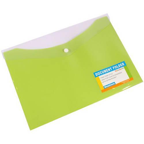 Beautone Tropical Document Folder Button Closure A4 Lime 100851841 - SuperOffice