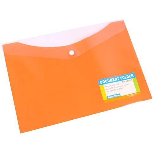 Beautone Tropical Document Folder Button Closure A4 Mango 100851842 - SuperOffice
