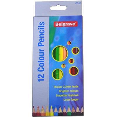 Belgrave Hexagonal Coloured Pencil Assorted Pack 12 100851958 - SuperOffice