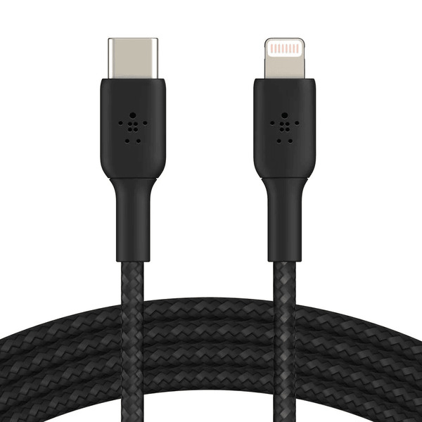 Belkin BoostUp Charge USB-C to Lightning Braided Cable 1m Black CAA004bt1MBK - SuperOffice
