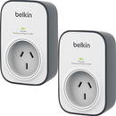 Belkin SurgeCube 240V 1 Outlet Wall Mounted Surge Protector Power Board Plug Grey/White 2 Pack BSV102AU (2 Pack) - SuperOffice