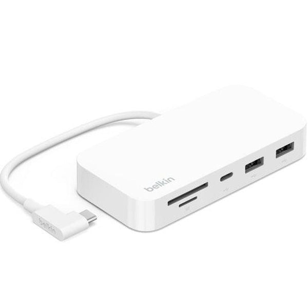 Belkin USB-C 6-in-1 Multiport Hub Adapter with Mount USB SD Card Ethernet Internet INC011BTWH - SuperOffice