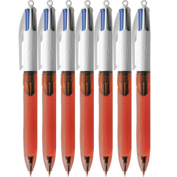 Bic 4 Colour Grip Retractable Ballpoint Pen Fine Box 7 954301 (Box 7) - SuperOffice