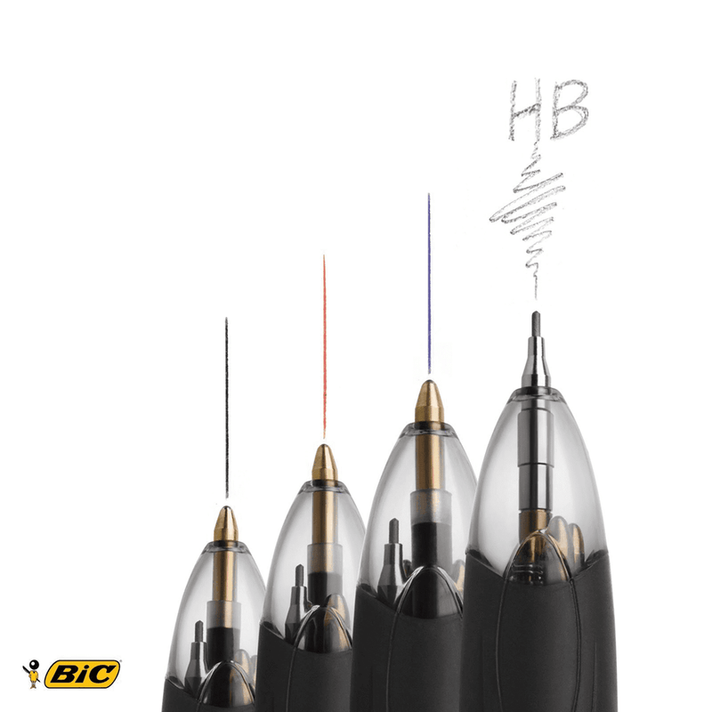 BIC 4 Colour Pen 3+1 Colours & Mechanical Pencil Box 12 942104 - SuperOffice