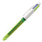Bic 4 Colour Retractable Ballpoint Pen Medium Fluo Colours 954408 - SuperOffice