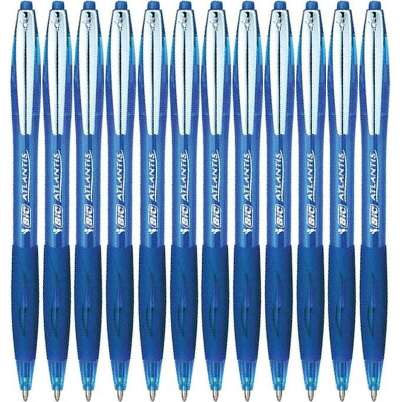 Bic Atlantis Original Retractable Ballpoint Pen Blue Medium Box 12 9540171 (Box 12) - SuperOffice