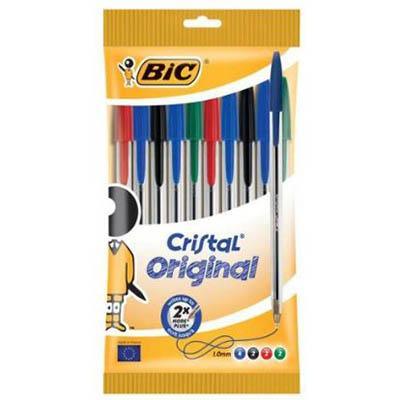Bic Cristal Ballpoint Pens Medium Assorted Pack 10 967683 - SuperOffice