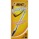Bic Cristal Ballpoint Pens Medium Black Box 12 954375 - SuperOffice