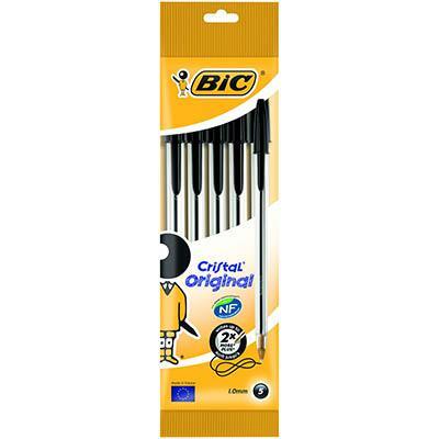 Bic Cristal Ballpoint Pens Medium Black Pack 5 954373 - SuperOffice