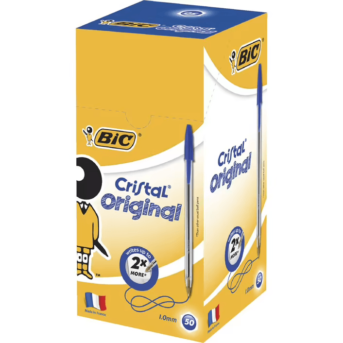 Bic Cristal Ballpoint Pens Medium Blue Box 50 8127961 - SuperOffice