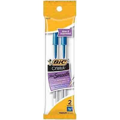 Bic Cristal Ballpoint Pens Medium Blue Pack 2 954369 - SuperOffice