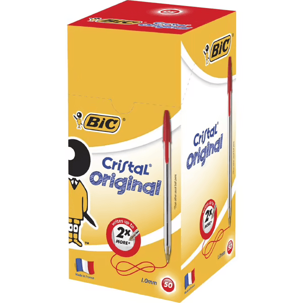 Bic Cristal Ballpoint Pens Medium Red Box 50 8127971 - SuperOffice