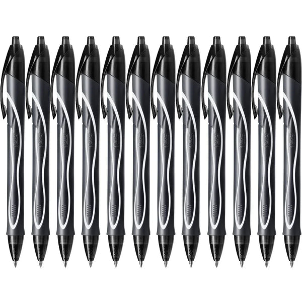 Bic Gelocity Retractable Quick Dry Gel Pen Medium 0.7mm Black Box 12 949873 (Box 12) - SuperOffice
