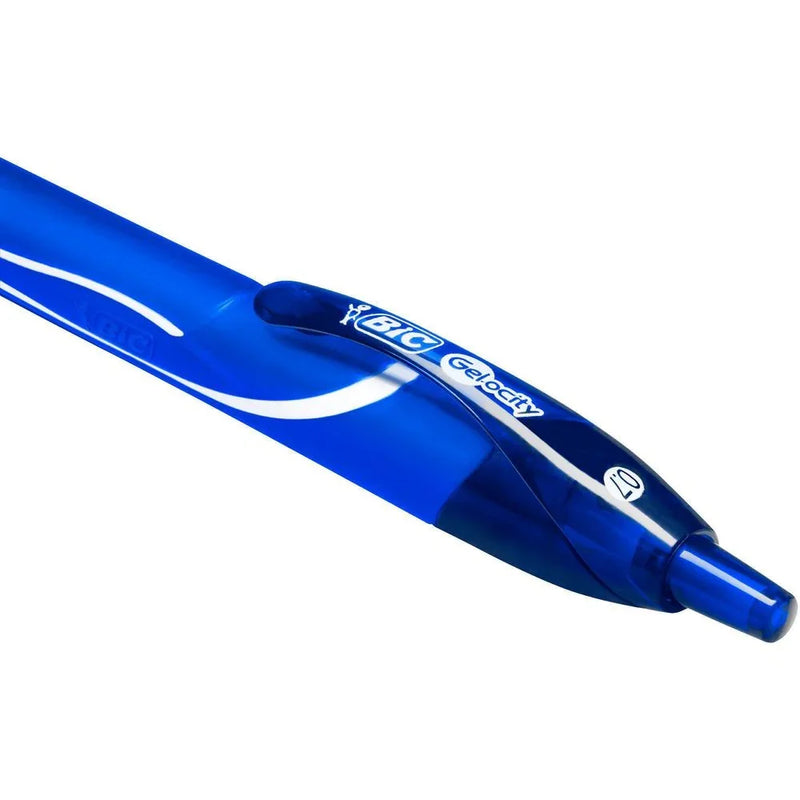 Bic Gelocity Retractable Quick Dry Gel Pen Medium 0.7mm Blue Box 12 950442 (Box 12) - SuperOffice