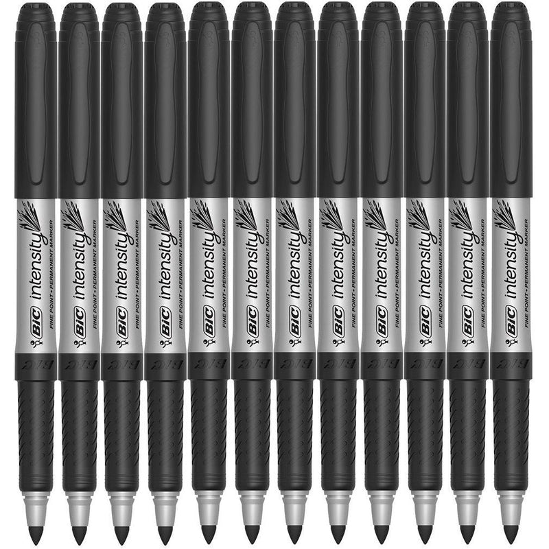 Bic Intensity Permanent Marker Fine Tip 1.1mm Black Box 12 7315317 - SuperOffice